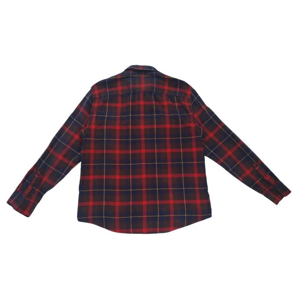 Armani Exchange Red & Navy Plaid Button-Up Flannel Shirt L/S Mens Size L Cotton - Picture 2 of 7